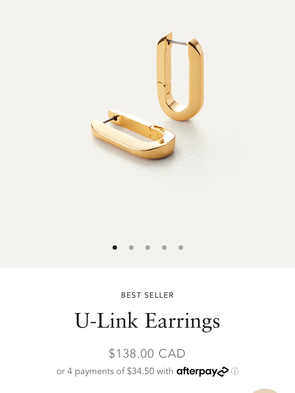 Jenny Bird Gold U-Link Earrings